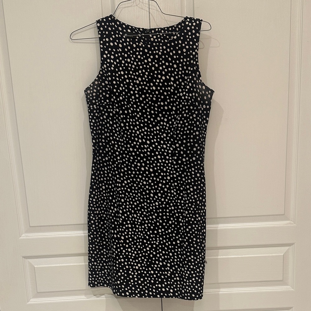 AB Studio Black Dress with White Polka Dots